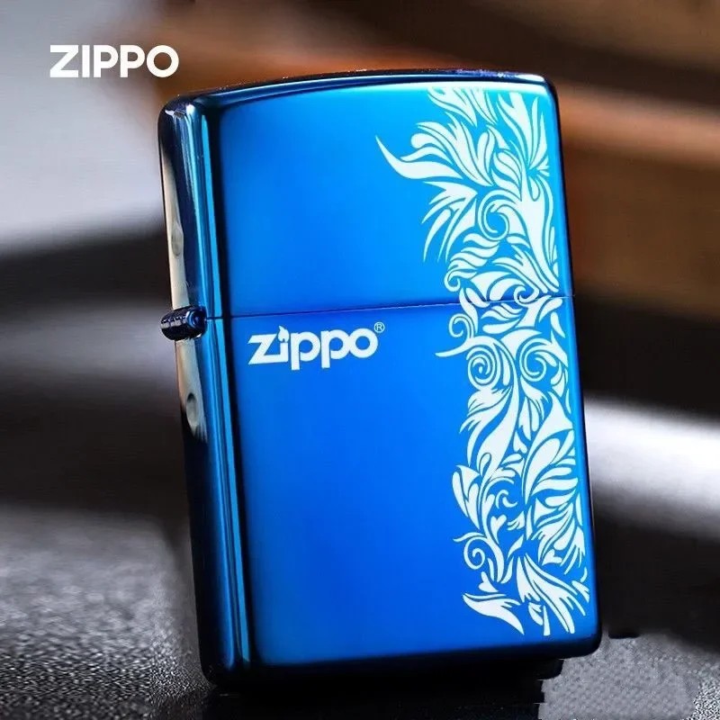 Zippo lighter Blue Ice Floral Windproof Collection in box