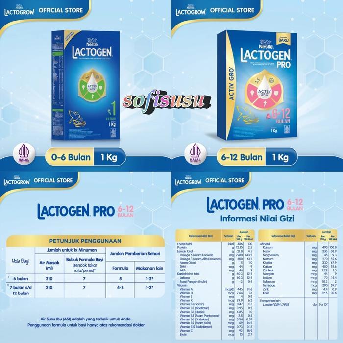 Promo Lactogen Pro 6-12Bulan 1Kg Dan Lactogen 0-6 Susu Formula Bayi Dari Nestle