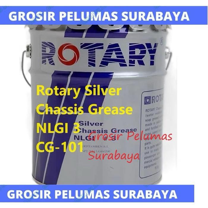 Original gemuk rotary chassis silver PAIL 15kg grease / stempet Rotary kuning silver rotary CG-101