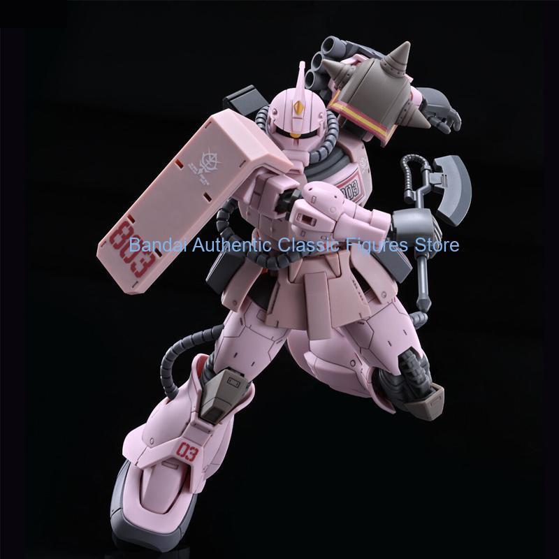 Bandai Genuine HG MS-06D ZAKU DESERT TYPE PINK PANTHER FORCES Gundam Anime Action Figure Assembly