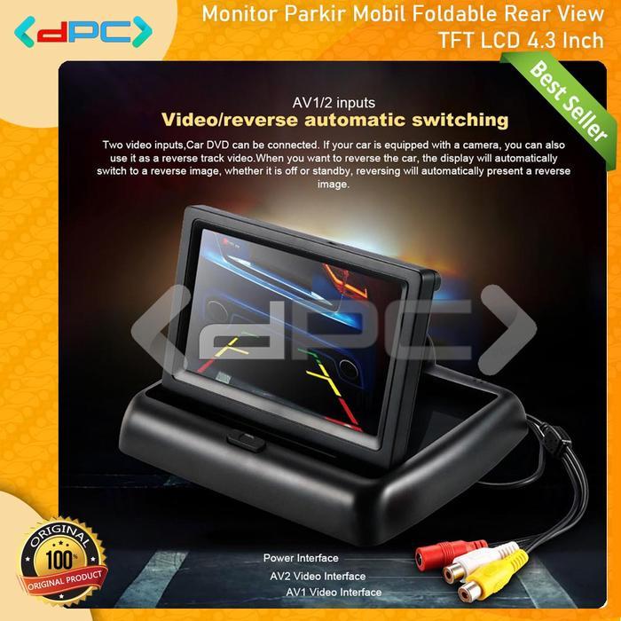 Ready Monitor LCD TFT 4.3 Inch Untuk Parkir Mobil Foldable Rear View