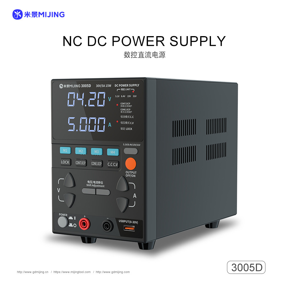 Baru MIJING 3005D Lab DC Power Supply, 30V/5A Adjustable, High Precision 10mV, 4 Custom Memory Chann