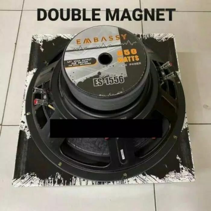 Speaker Komponen Subwoofer Embassy Es1556 Es 1556 15Inch Double Magnet