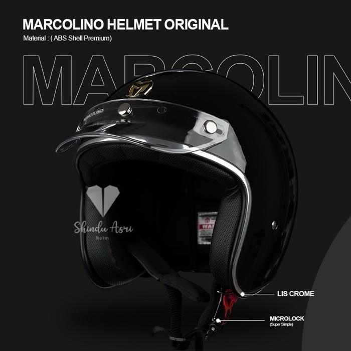 Helm Retro Marcolino List Chrome Pet Original