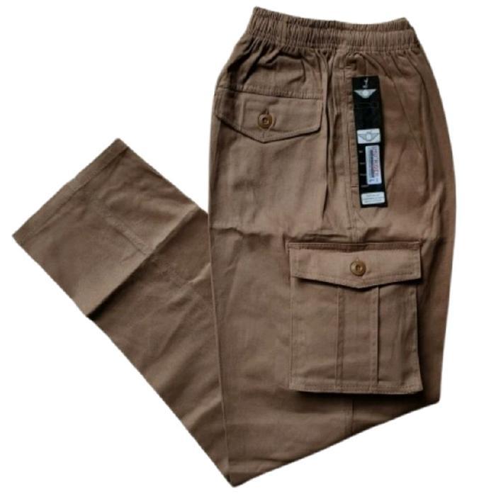 novv celana panjang pinggang karet 902#elastis#cargo#kantong kantong#pria#wanita#celana pinggang