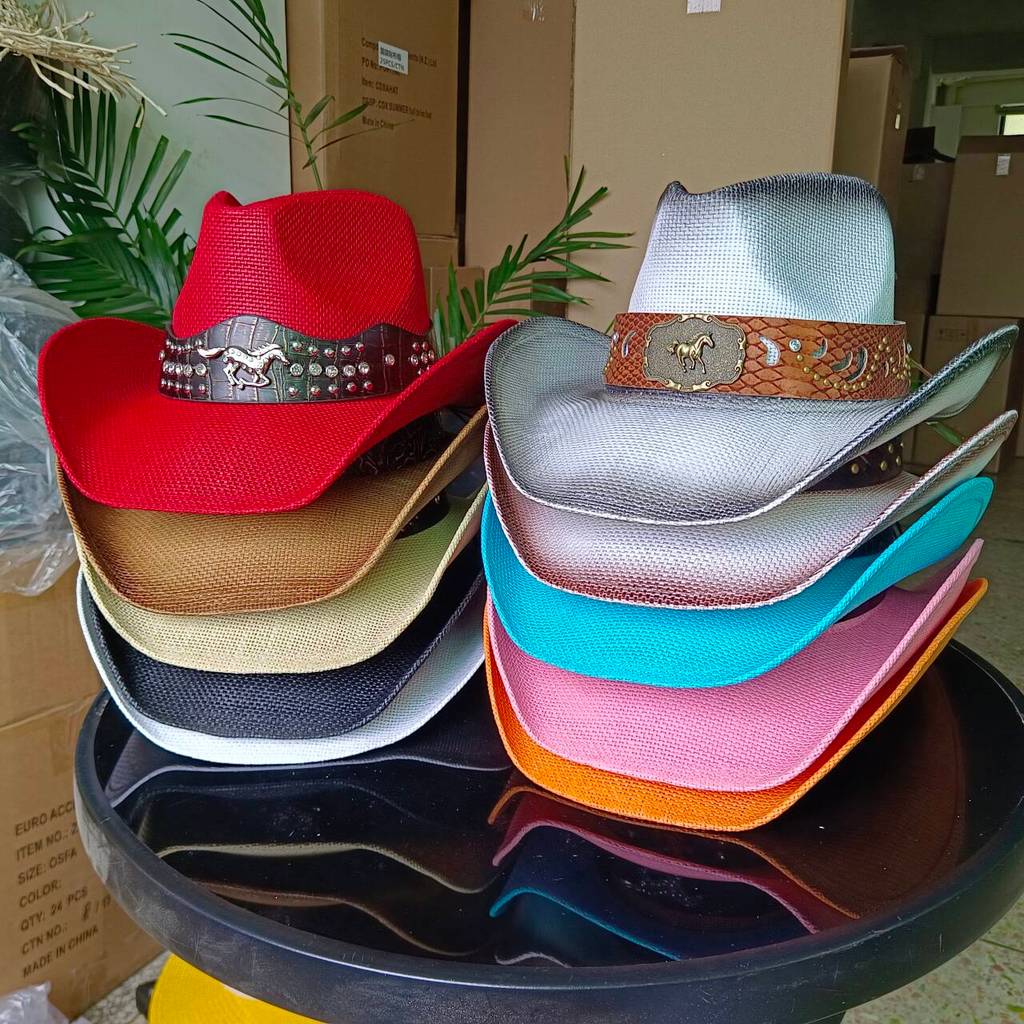 Shapeable Cowboy Hat New Horse Head Accessories Western hat Unisex Cowboy Hat straw cowboy hat