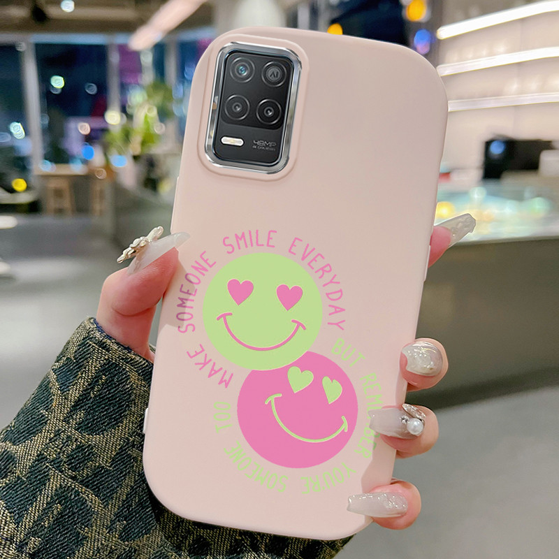 Casing Hp Untuk Realme 8 5G 8s 5G V13 5G Narzo 30 5G Case Heart Couple Emoji Kasing silikon Cesing W