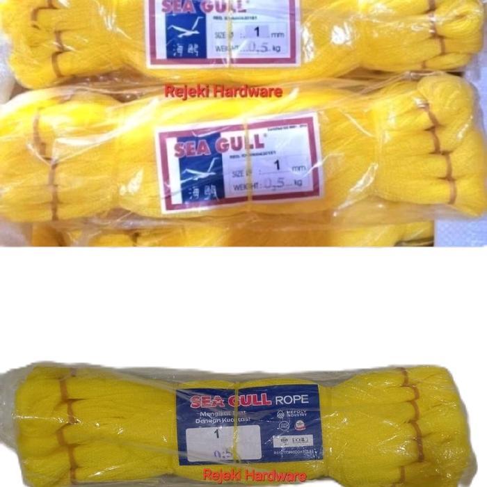 [ 1 Pack ] Seagull Tali Tampar Kenur 1 Mm Benang Tukang Bangunan Lot Ukur Tali Nylon Kuning 500 Gram