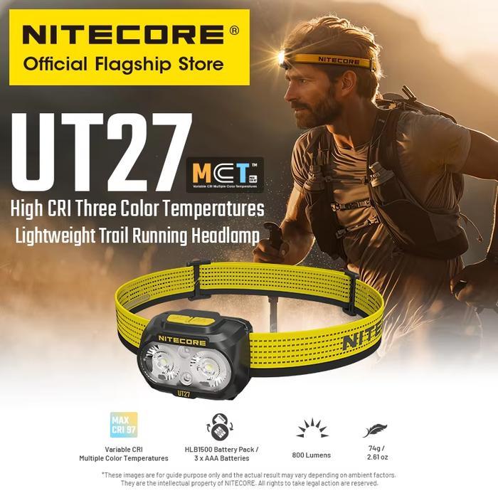 NITECORE Headlamp Senter Kepala LED Super Terang Rechargeable