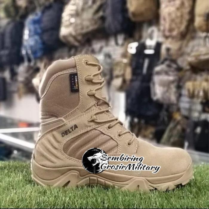 SEPATU PDL COMBAT BOOT - DELTA CORDURA WARNA GURUN/COKLAT