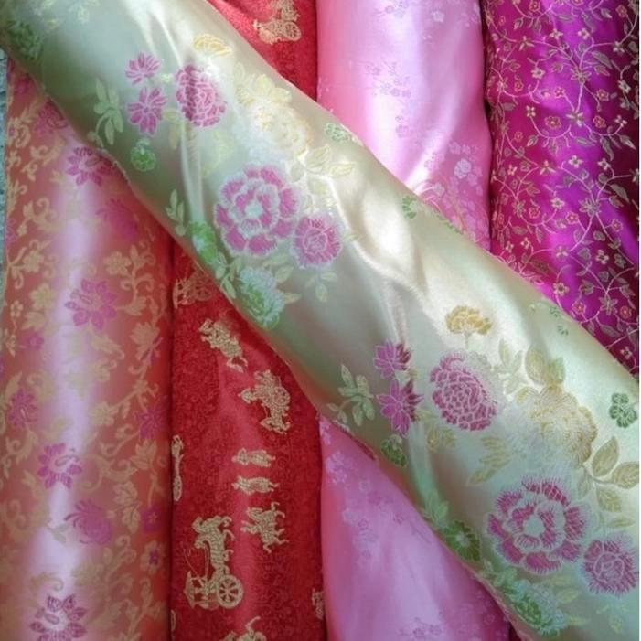 READY Kain Cheongsam Tebal Sincia Bahan Satin Jaquard Qibao Meteran