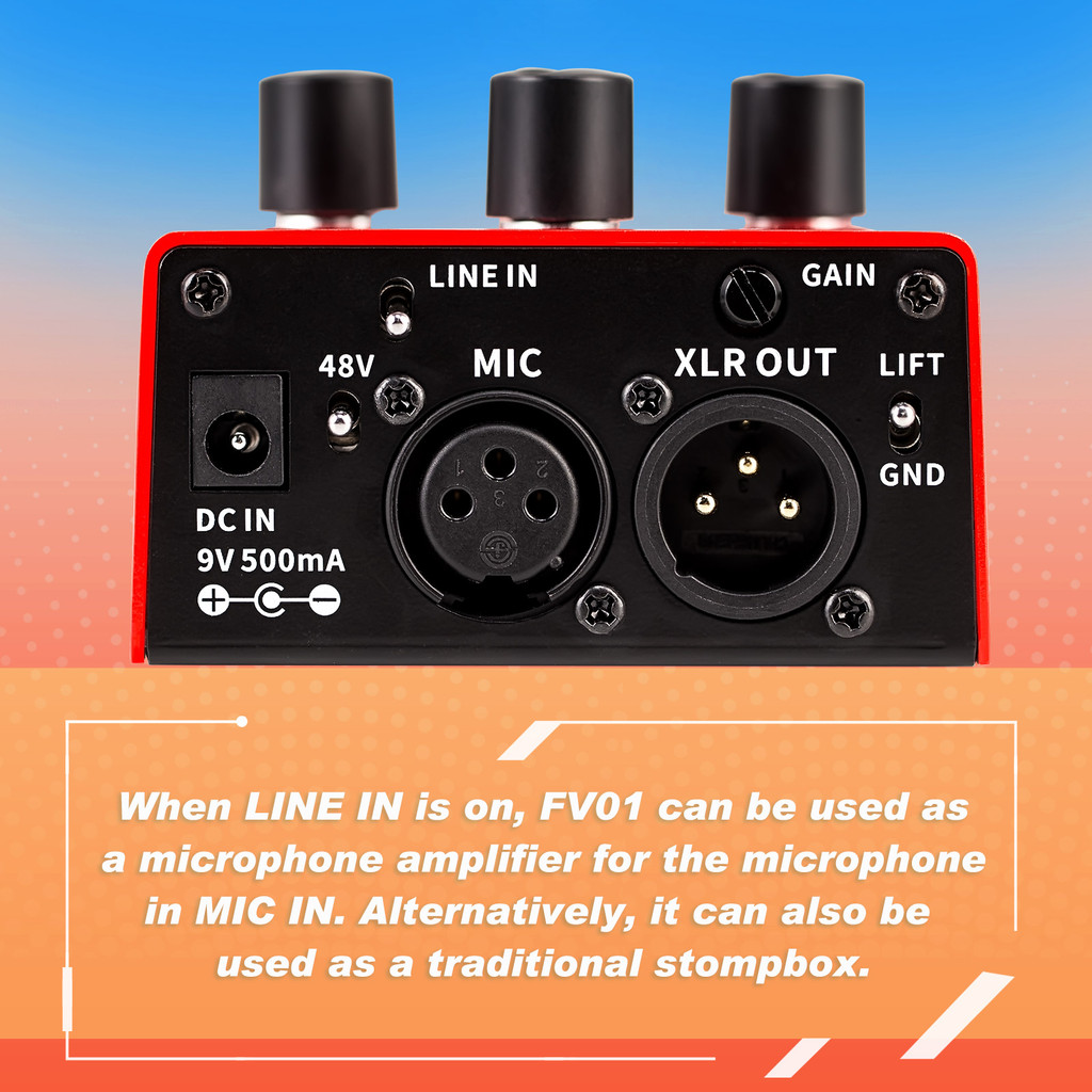 FLAMMA FV01 Vocal Effects Processor Pitch Correction with Delay Reverb Effects for Microphone