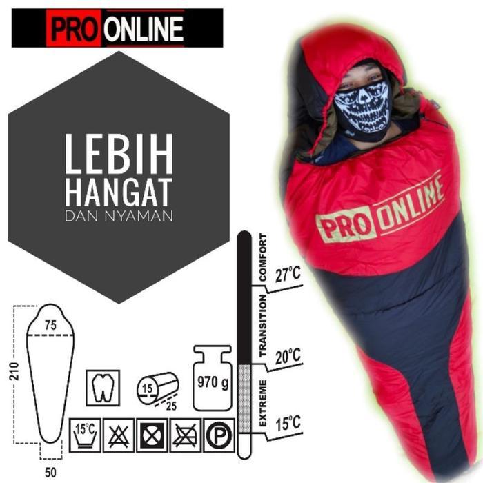 Eiger - Sleeping Bag Camping Waterflow Mummy Extra Tebal & Hangat