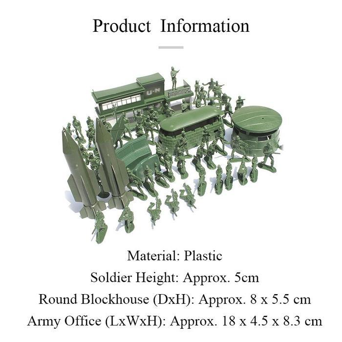 Beanabell 56Pcs/Set Army Men Mainan Anak Figure Pasukan Tentara Pasti Promo