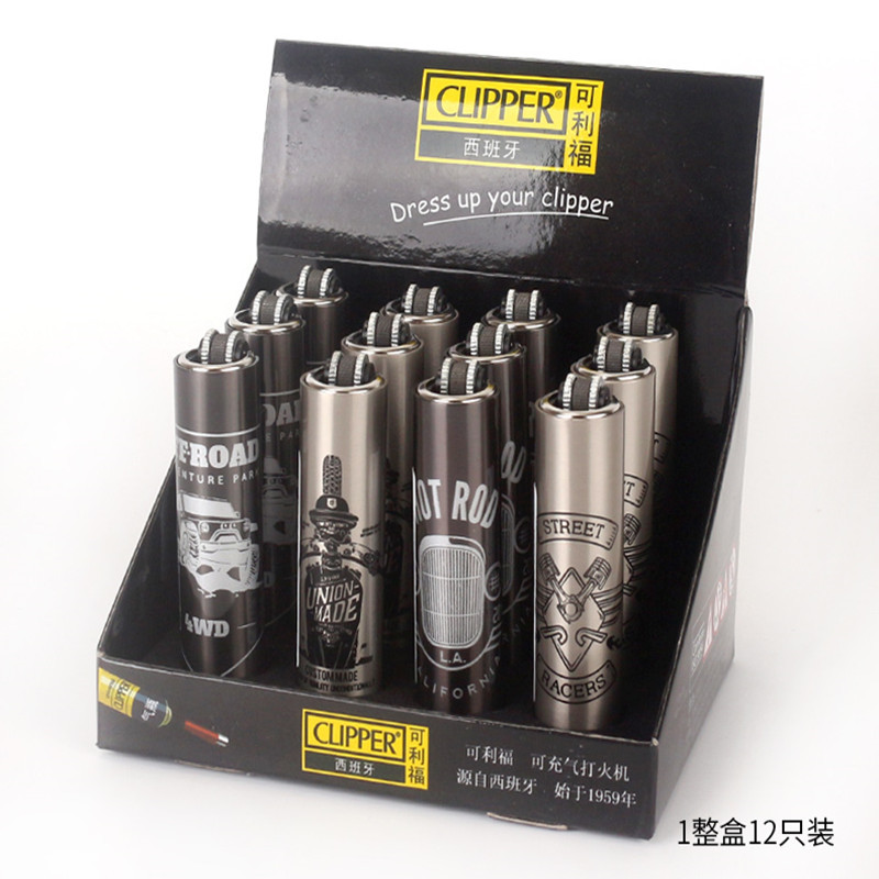 CLIPPER Lighter Metal Can Replace Butane Gas Grinding Wheel Lighter Cigarette Accessories Men's Gift