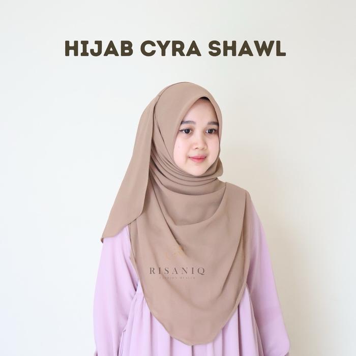 TERLARIS Cyra Shawl by Risaniq - Hijab Ceruty - Pasmina Persegi ala Malaysia- Kerudung Cantik Muslim