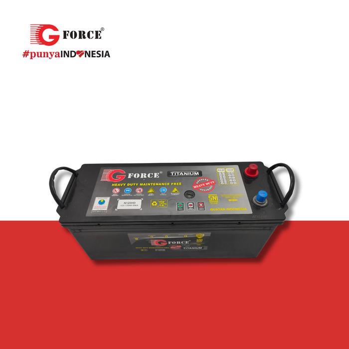 Aki Mobil Gforce Titanium Heavy Duty Maintenance Free N120