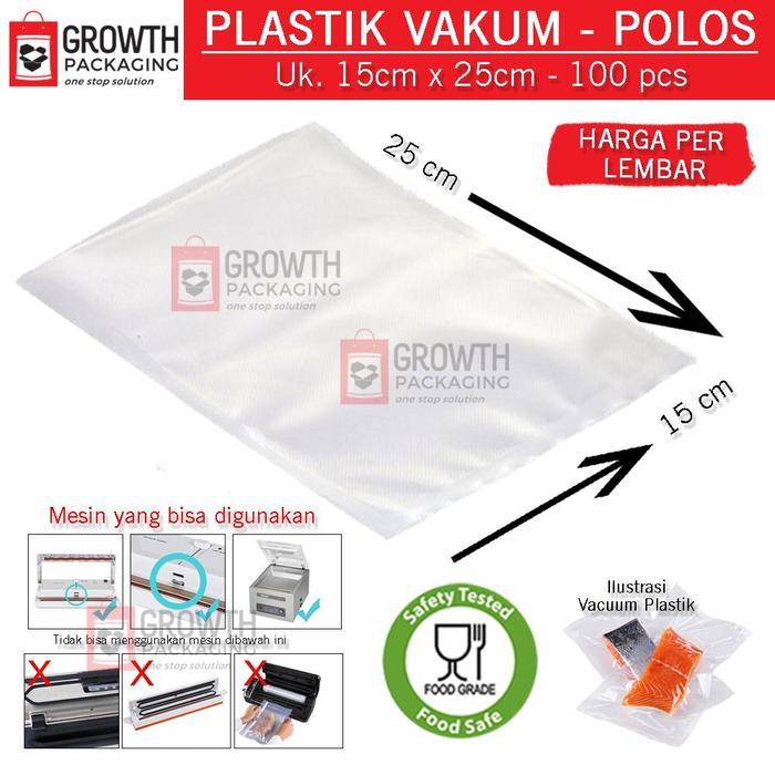 plastik vakum makanan 15x25 + vakum polos + vakum sealer makanan
