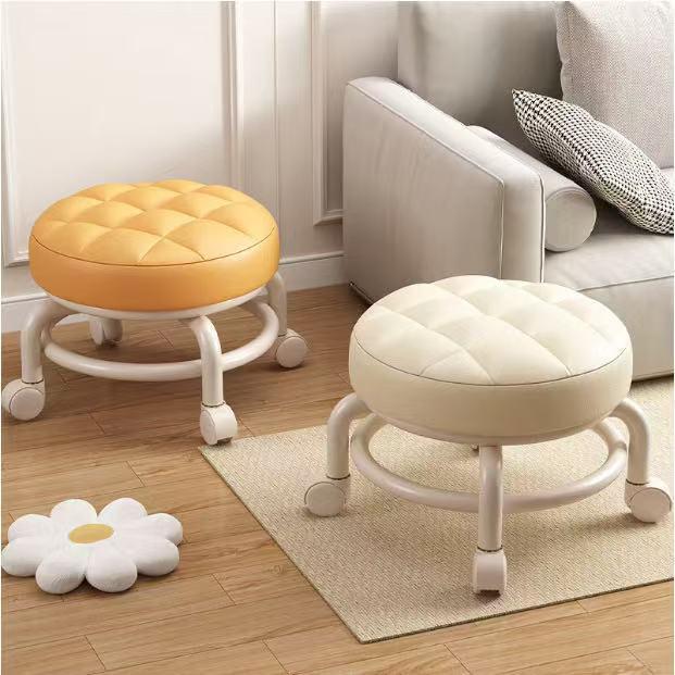 Terlaris Kursi Kecil Dengan Roda, Kursi Bayi Mini Bulat, Kursi Dengan Bantal Sofa, Kursi Kaki
