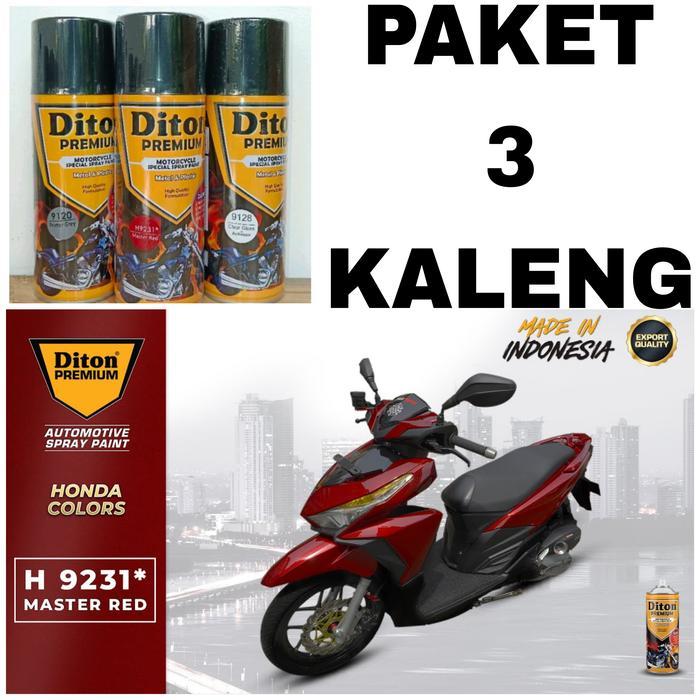KALENG pilok cat Paket 3 Kaleng Cat Semprot Diton 400cc Master Red Primer Clear KALENG pilok cat sem