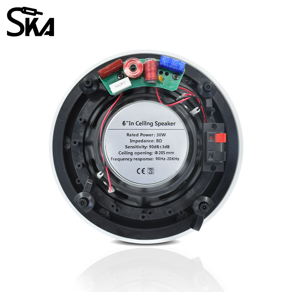 6.5 Inch 30W Ceiling Speaker 2-way Flush Mount In Wall Ceiling Music Loudspeaker Home Theater Sound