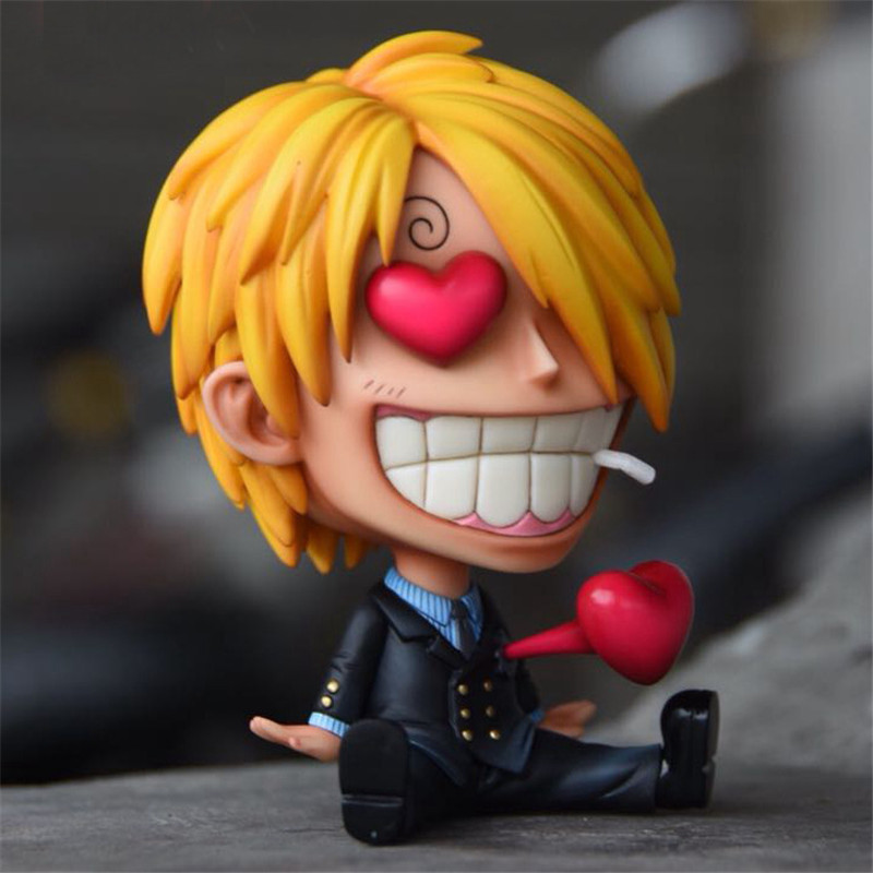One Piece Sanji Liking Heart Sitting Q Ver. Mini PVC Action Figure Vinsmoke Family Sanji OP Luffy