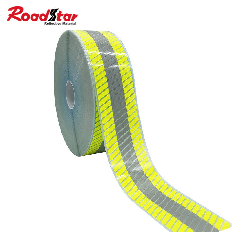 Roadstar Reflective Flame Retardant Heat Transfer Vinyl Film Segmented Warning Tape Iron on