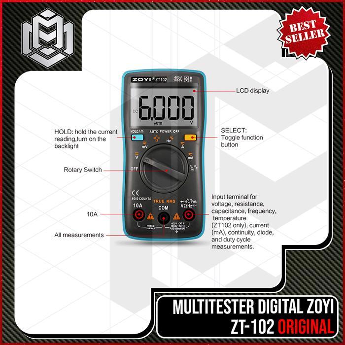AVOMETER DIGITAL ZOYI ZT102 / MULTITESTER DIGITAL ZT102 ORIGINAL