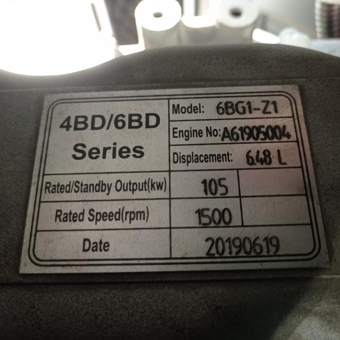 GENSET ISUZU 6BG1 GENERATOR ABC POWER 100 KVA BEKAS