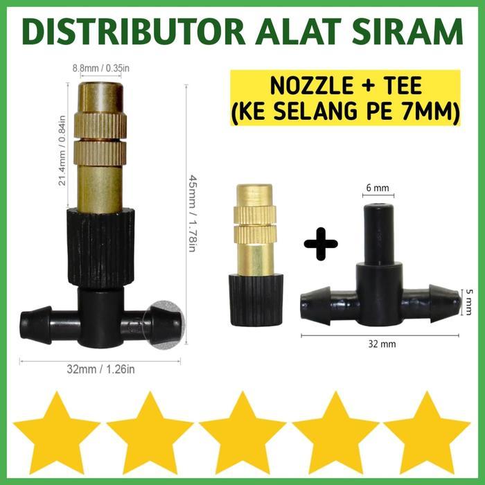Paket Alat Siram Tanaman Sprinkler Spuyer Kuningan Mist Nozzle Sprayer