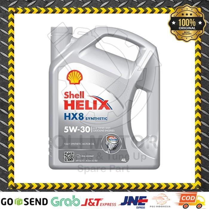 OLI MOBIL BENSIN DIESEL FULL SINTETIK SHELL HELIX HX8 5W-30 SN PLUS 4L OK.