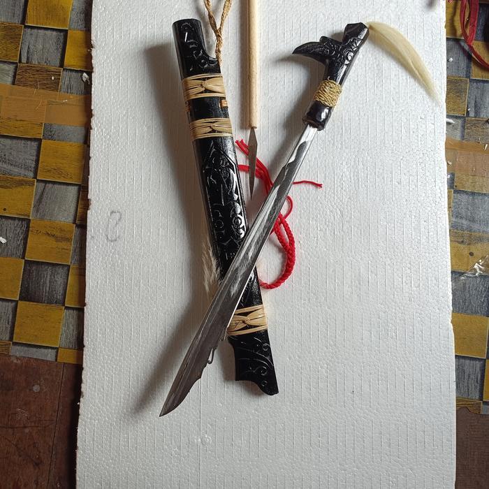 TERLARIS MANDAU KHAS SUKU DAYAK SARUNG FUUL UKIR PANJANG 65CM-+ READY STOCK