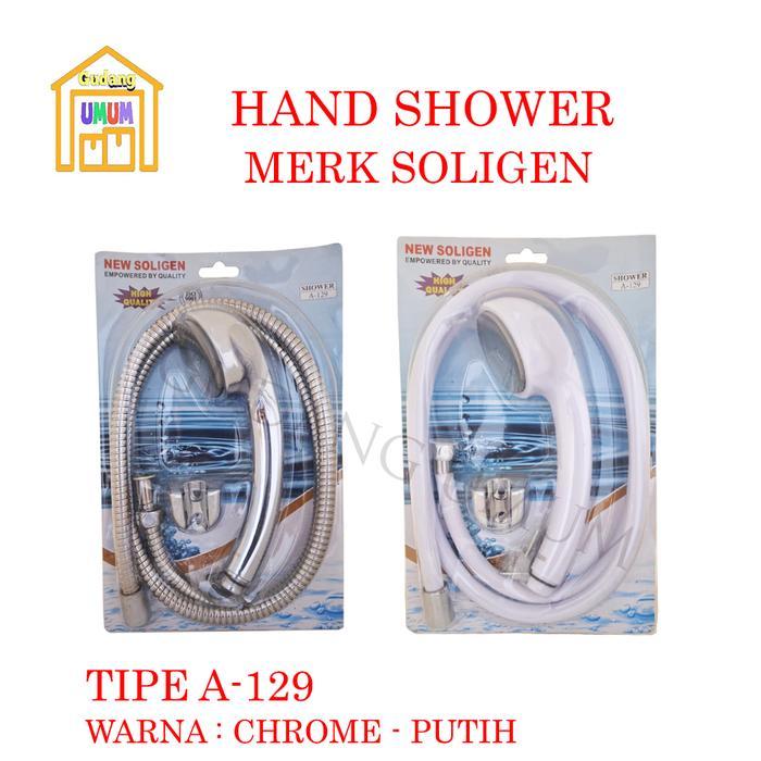 Hand Shower Mandi + Selang / Shower Mandi Plastik Pvc Abs A129 Soligen