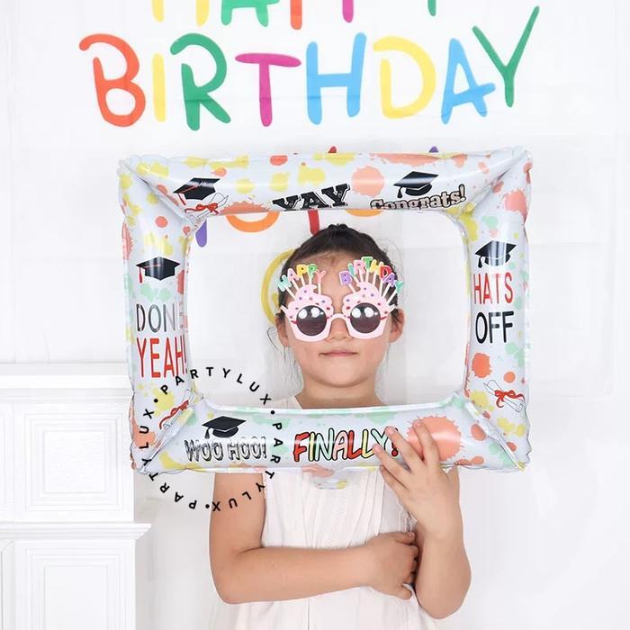 Balon Foil Bingkai Foto / Balon Frame Happy Birthday & Graduation