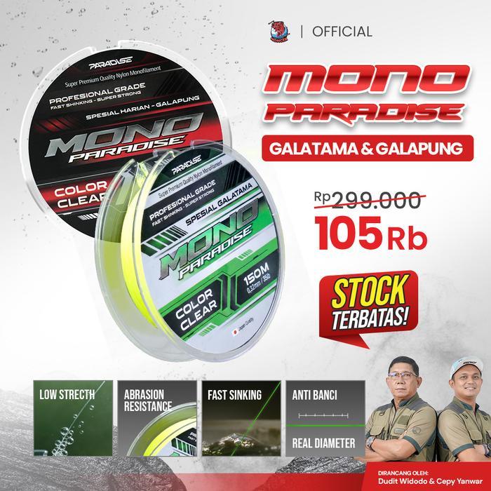 Maguro - Senar Pancing Mono Paradise Nilon Kualitas Jepang Monofilament 150M Untuk Lomba Mancing