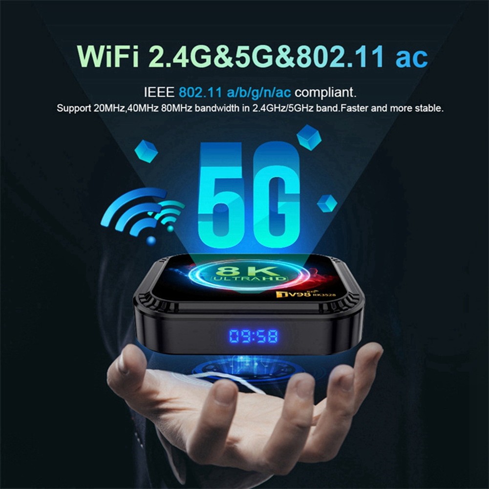 A32T-TV98 RK3528 Smart TV Box Android 13 8K HD 2.4G&5G Wifi Media Player Mini Set Top Box 4G&32G