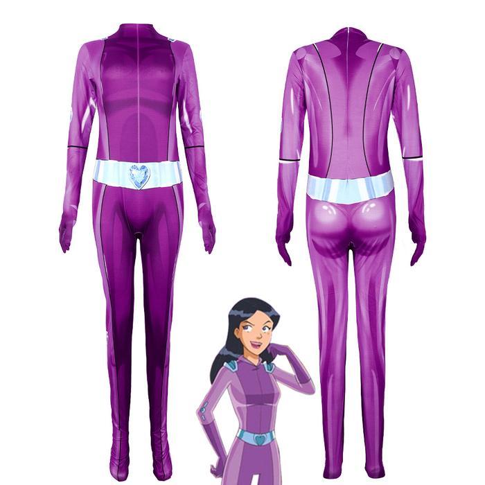 TERPERCAYA Anime Totally Spies Women's Tights Costume Cosplay Costume Superhero Girls Bodysuit