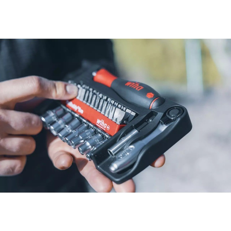 WIHA 46960 ProBuddy Evo 1/4" 40-Piece Ratchet Bit & Nut Driver Set Precision Repair Tool Kit for
