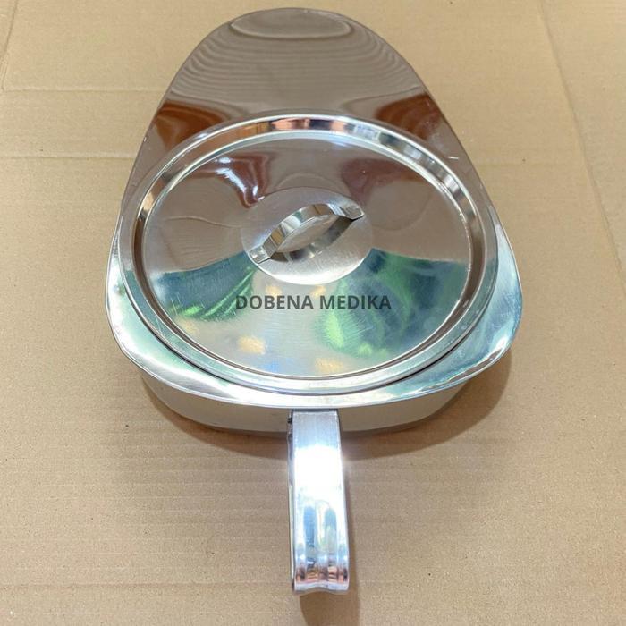 Promo Pispot Medis Bab Stainless Dengan Tutup Sodok / Bedpan Fracture With Lid Terlaris
