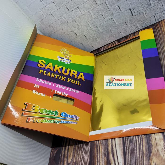Sakura Plastik Foil Laminating Jilid Buku Sekripsi Hard Cover ( Emas ) Terlaris