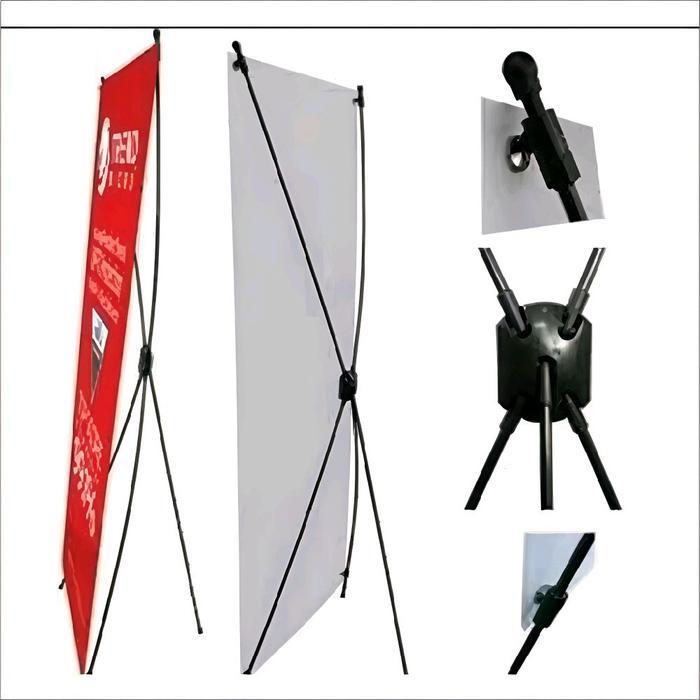 X Banner 60X160 Putih Stand Standing Banner Tbk