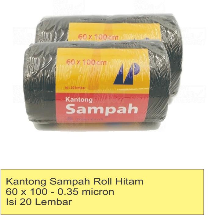 Plastik Sampah Roll / Trash Bag 60 X 100 - Hitam Terlaris