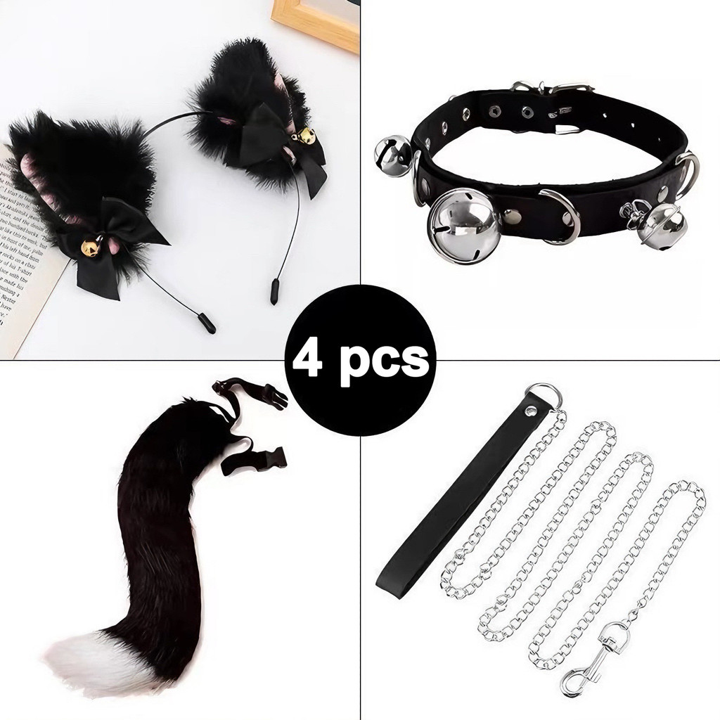 Handmade Long Tail Animal Cartoon Show COS Performance Prop Women's Maid Cat Cosplay Simulation Fox