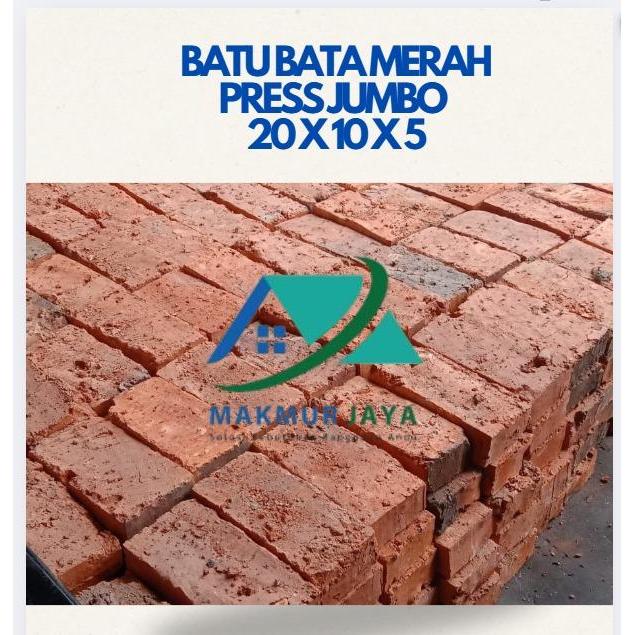 Batu Bata Merah Press Jumbo 20x10x5 cm 1 Truk = 6.000 pcs