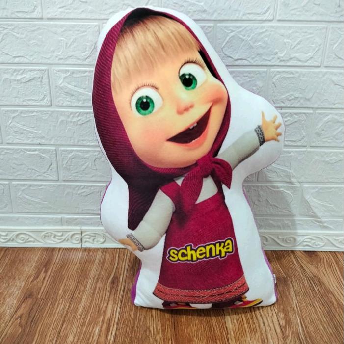 BONEKA BANTAL PRINTING KARAKTER MASHA AND THE BEAR CUSTOM NAMA (FREE UKIR NAMA) - Masha 01