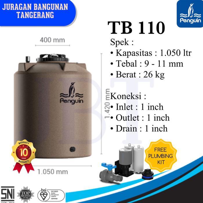 Toren / Tangki Air Penguin Kapasitas 1.050 Liter - TB 110 - Orange