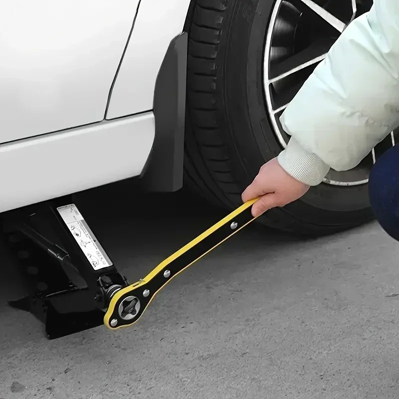 Car Labor-saving Jack Ratchet Wrench Scissor Jack Garage Tire Wheel Lug Wrench Handle Labor-saving