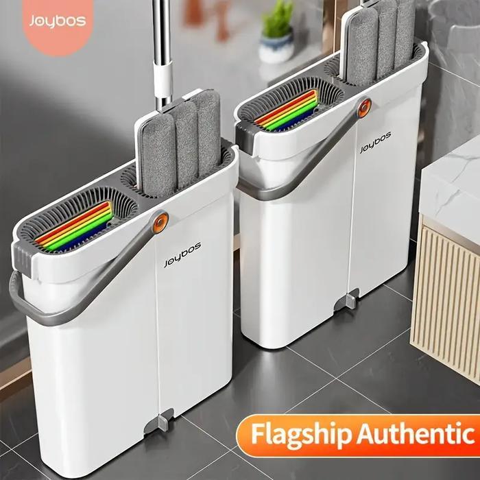 TERMURAH JOYBOS 360 SPIN MOP BUCKET COMBO SET HAND-FREE FLAT FLOOR MOP WASHABLE MICROFIBER CLOTHS