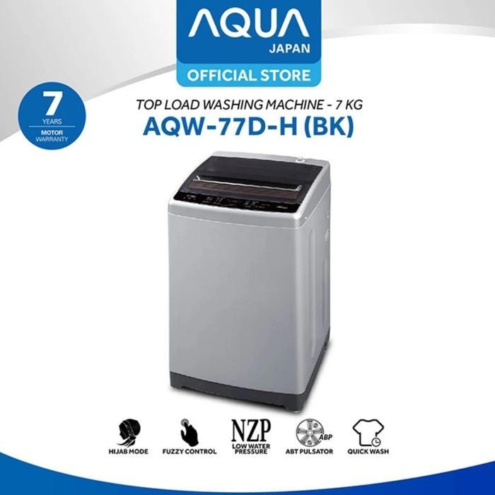 Mesin Cuci AQUA AQW-77D-H BK | Top load 7kg AQW77DH AQW77D 77 loading