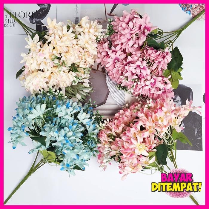 TERMURAH BUNGA CANDY TRUFF 5 CABANG ARTIFICIAL/BUNGA PEMANIS BUKET/BUNGA HIAS PALSU DEKORASI (KN-3)